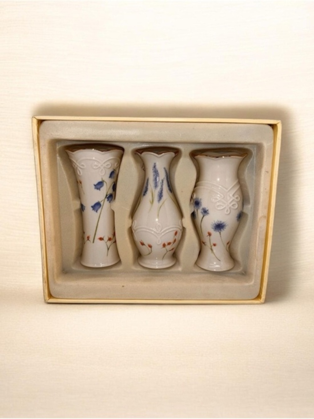 Three Lenox Bud Vases, Still New In Box, Set of Three Porcelain Bud Vases.